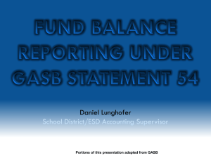 Fund Balance Reporting under GASB Statement 54