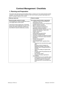 Contract Management Checklist Document