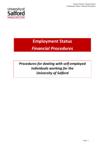 Employment Status Financial Procedures