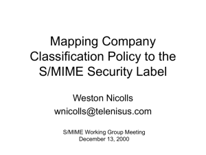 Mapping Company Classification Policy to the S/MIME Security Label