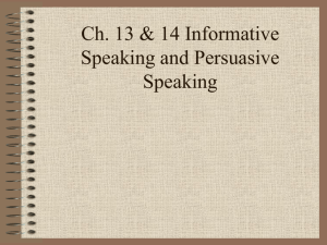 Inform/Persuasive Speaking
