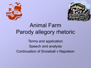 Animal Farm Parody allegory rhetoric