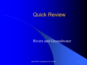 (Quick review) for rivers and groundwater
