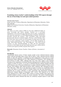 Examining science teacher's understandings of the NOS aspects