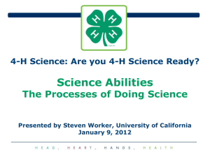 The Processes of Doing Science - California 4