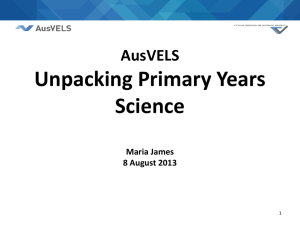 AusVELS Science Primary - Victorian Curriculum and Assessment