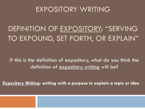 serving to expound, set forth, or explain