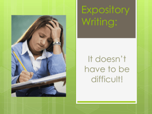 Expository Writing: It doesn*t have to be difficult