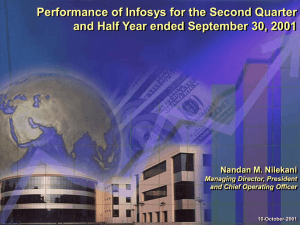 Performance of Infosys for the Second Quarter and Half Year ended