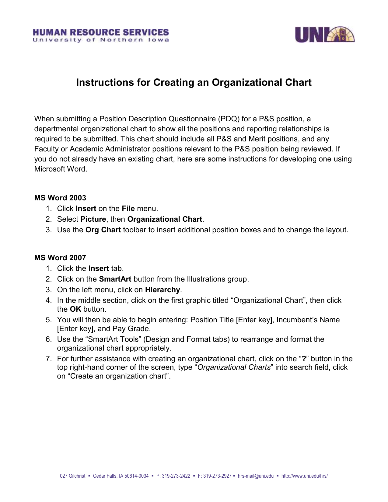 Organizational Chart Template Word 2003