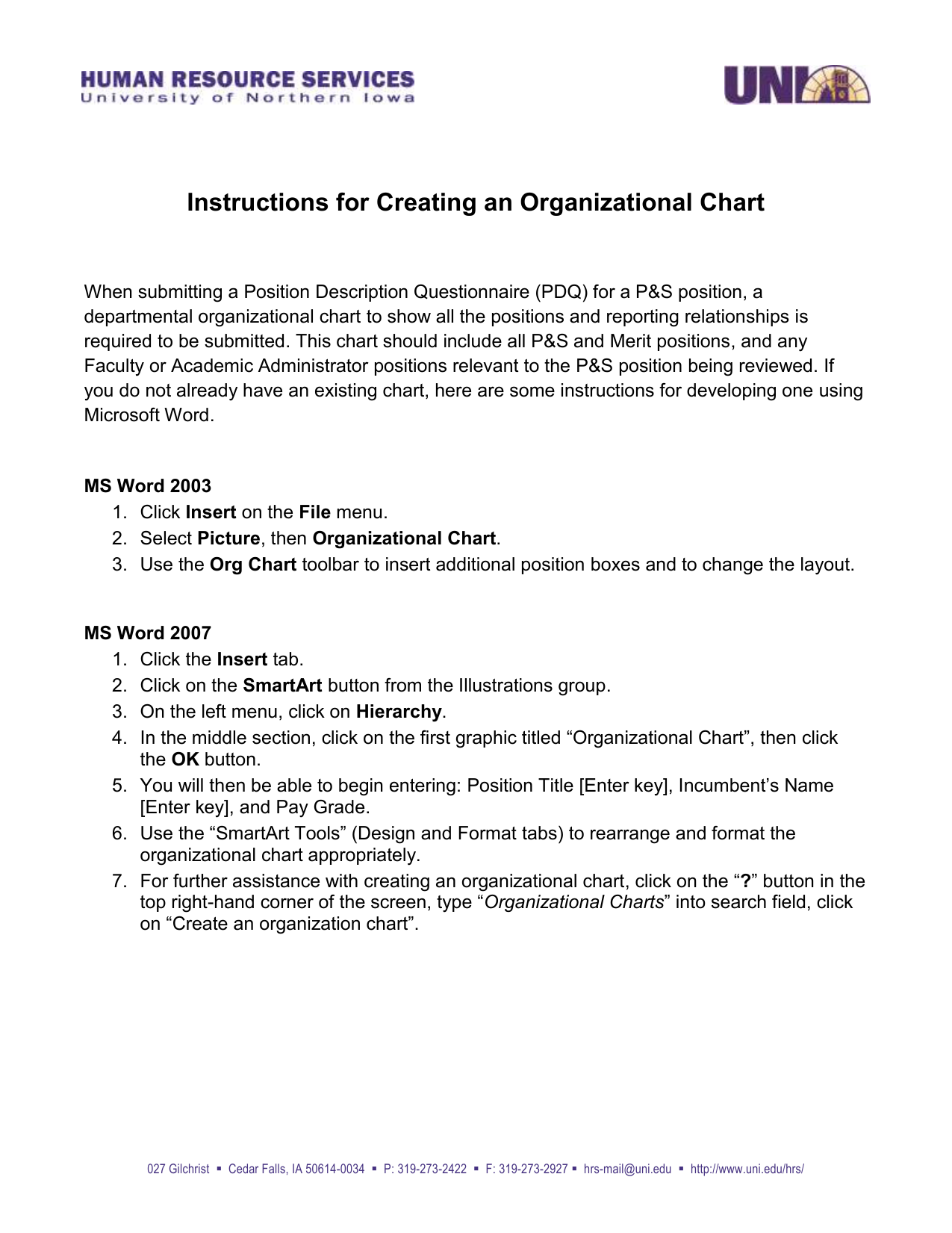 Organizational Chart In Word 2003