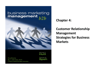 Customer Relationship Management Strategies for Business Markets