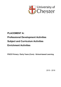 PR0011 PGCE Primary & Early Years