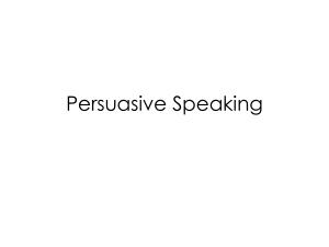 Persuasive Speaking - COMM 101