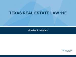 Texas Real Estate Law - PowerPoint - Ch 08