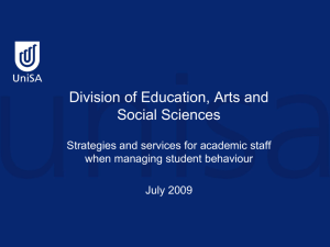Strategies and services for academic staff when managing student