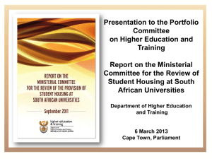 Report by the Ministerial Committee for Review of Student Housing
