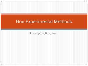 Non Experimental Methods