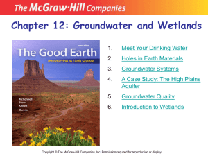 Chapter 12: Groundwater and Wetlands