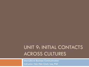 Initial Contacts across cultures