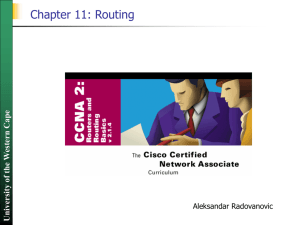 Chapter 4: Router Components - University of the Western Cape