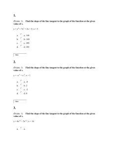 Algebra / Calculus Multiple Choice Questions