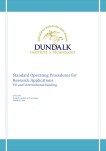 DkIT internal protocol for EU funding application 10.09.15