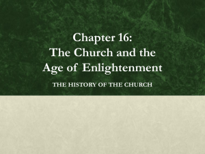 Chapter 16: The Church and the Age of Enlightenment