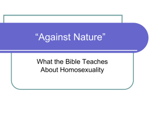Homosexuality - The Good Teacher
