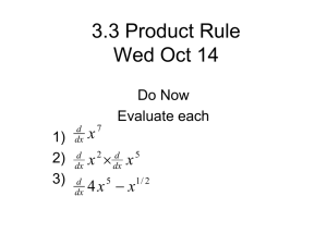 3.3 Product and Quotient Rules