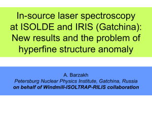 In-source laser spectroscopy at ISOLDE and IRIS (Gatchina)