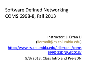 Course Overview and Precursors of SDN