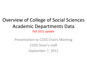 Overview of College of Social Sciences Academic Departments Data