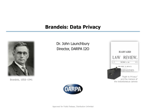 Privacy Research at DARPA - Department of Computer Science