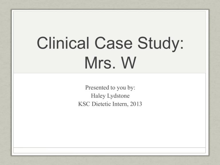 dietetic case study presentation