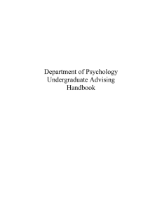 Department of Psychology Advising Handbook