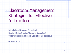 Classroom Management Strategies for Effective Instruction Powerpoint