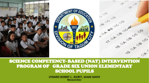 program of grade six union elementary school