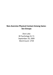 Non-Aversive Physical Contact Among Same-Sex