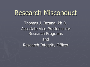 Research Misconduct Presentation posted