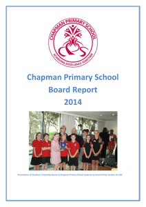 Chapman Primary School Annual Board Report 2014