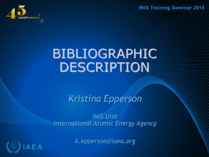 Bibliographic Description - International Atomic Energy Agency