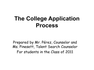 The College Application Process - Poughkeepsie City School District