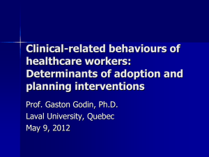 Clinical behaviours of healthcare workers: Determinants of adoption