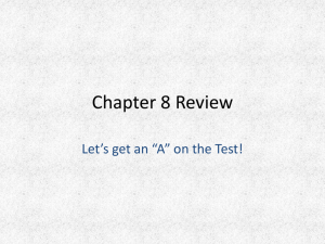 Chapter 8 Review
