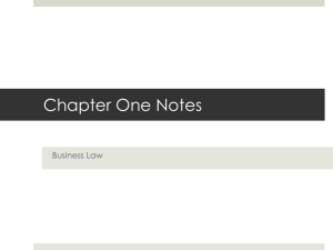 Chapter One Notes