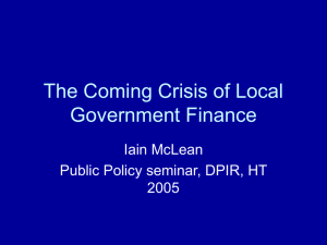 The Approaching Taxation Crisis in UK Local Government