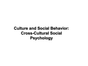 Culture and Social Psychology