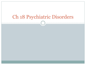 Ch 18 Psychiatric Disorders
