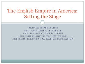 The English Empire in America: Setting the Stage
